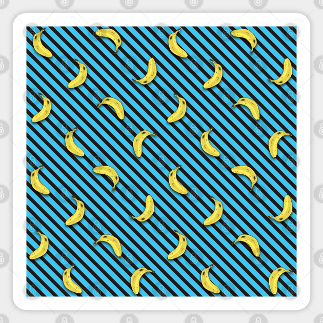 Banana Blue Stripe Sticker by TheGrinningSkull